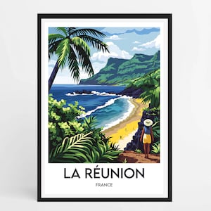 Poster with frame Reunion Island - Framed poster Reunion Island