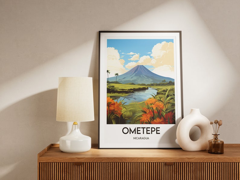 Ometepe Nicaragua Poster: Künstlerische Illustration - Reisedekoration Bild 2