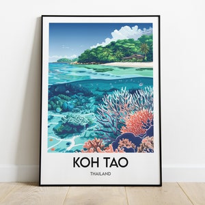 Koh Tao wall art - Koh Tao Thailand - Poster - Souvenir - Koh Tao Print - Koh tao frame