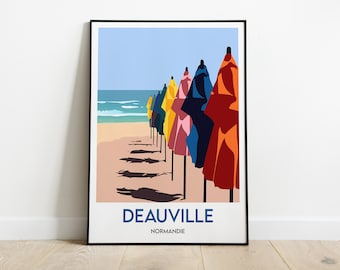 Deauville Poster - Minimalist Illustration of Deauville - Normandy Travel Poster