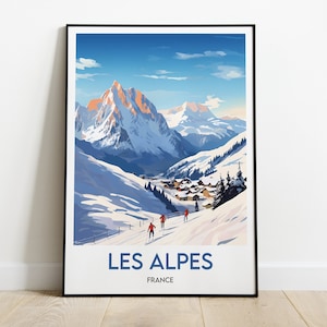 The Alps, France, Travel poster, Travel Print