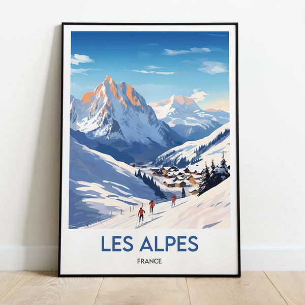 Les Alpes, France, Travel poster, Travel Print