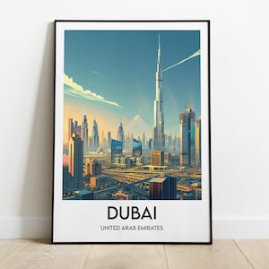 Dubaj | Zjednoczone Emiraty Arabskie | Plakat z pamiątkami | Prezent dla przedsiębiorcy | Prezent firmowy