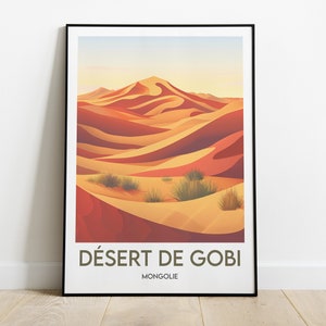Pustynia Gobi | Mongolia | Plakat Pustynny | Plakat podróżniczy | Prezent podróżniczy | Pamiątka z Mongolii