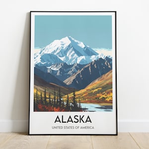 Póster de Alaska - Póster de viaje a Alaska - Póster turístico de Alaska - Decoración del hogar - Póster de Estados Unidos