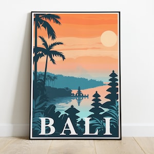 Poster di Bali - Poster minimalista di Bali - Poster vintage di Bali - Poster di viaggio