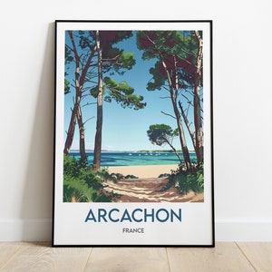 Arcachon, affiche de voyage, carte postale, impression numérique ou affiche encadrée