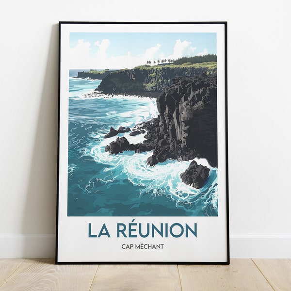 La Réunion Cap Méchant, Art Print, Travel Poster, Travel Print, Travel Gift