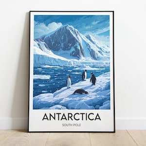 Póster de la Antártida - Póster de viaje a la Antártida - Decoración del hogar - Póster de la Antártida