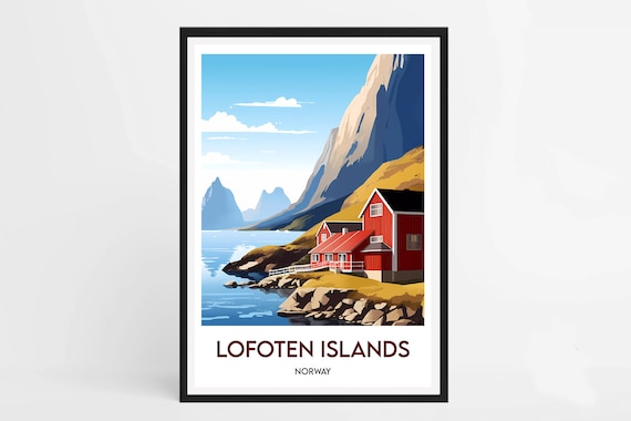 Affiche Lofoten Islands Norvège - Style Minimaliste Scandinave