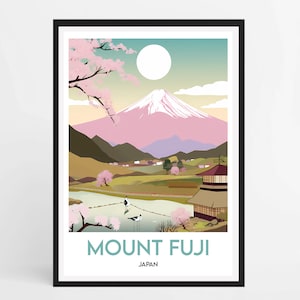 AFFICHE Mont Fuji - Affiche de voyage minimaliste - Décoration d'intérieur - Affiche Japon - Mont Fuji
