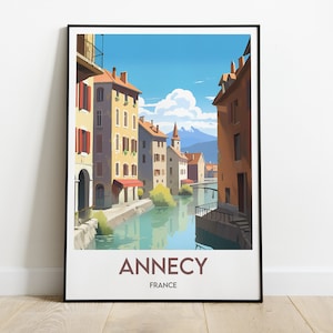 ANNECY POSTER - Minimalist travel poster - Home decor - France poster - Annecy