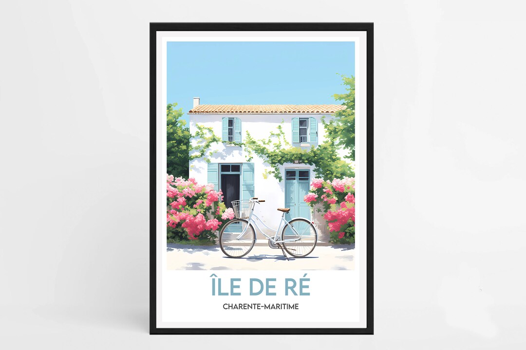 Ile De Ré Poster Ile De Ré Minimalist Illustration France Travel Poster ...