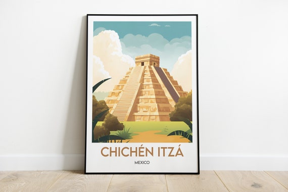 Affiche Chichen Itza - Poster Mexique - Souvenir Mexique
