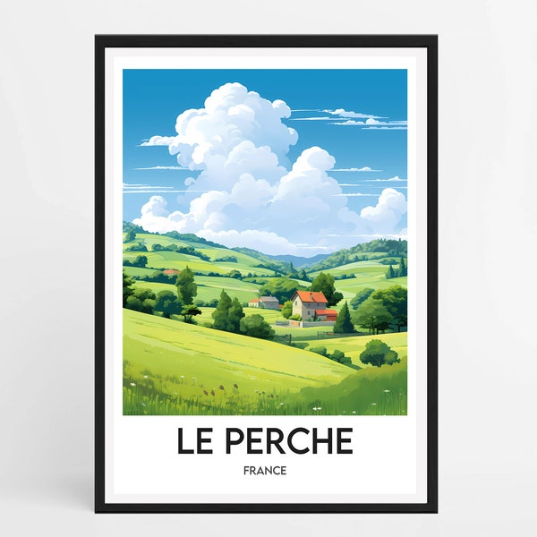 Affiche encadrée le Perche | Cadre le Perche | Illustration Le Perche | Affiche cadre France