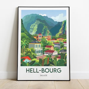 Hell-Bourg Art Print, Salazie La Réunion, Cartaz de viagem, Presente de viagem