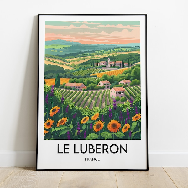 Affiche Luberon - Parc naturel régional - Affiche - Poster - Illustration France