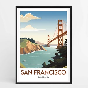 San Francisco poster - Minimalist travel poster - Home decor - California poster - San Francisco - United States