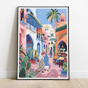 Marrakech | Colorful poster print | Morocco | Illustration artwork