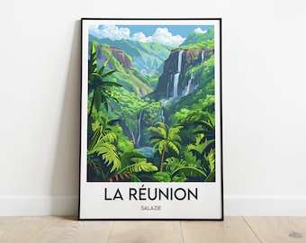 Reunion Island | Salazie | Travel poster | Illustration of Salazie