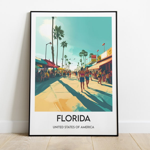 Florida | USA | Travel Poster Print | Miami Beach | Illustration Florida