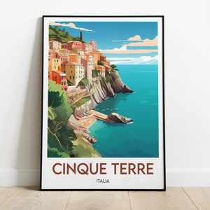 Póster de Cinque Terre - Póster de viaje minimalista - Decoración del hogar - CINQUE TERRE