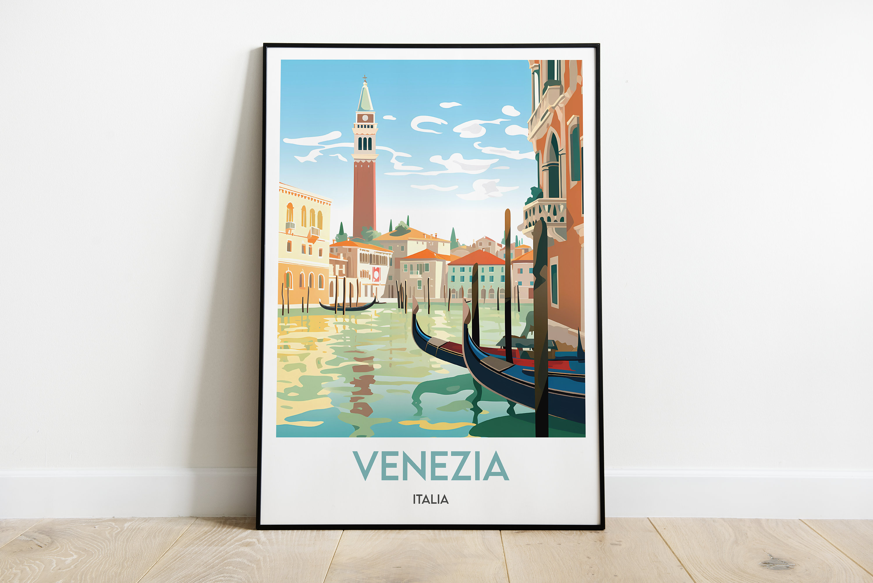 Poster Venise 70x50cm - Pont Et Maison Sur L'eau - Tableau Mural ARTTOR