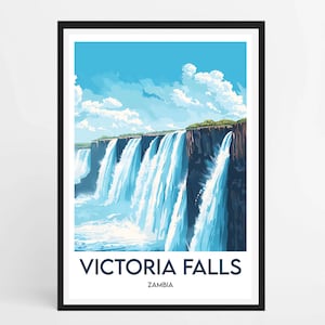 Victoria Falls Poster, Travel poster