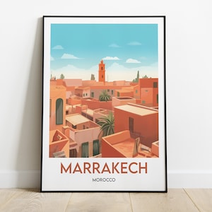 MARRAKECH | MARRUECOS | Cartel de viaje | Imprimir | Ilustración artística