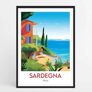 Sardegna Poster - Minimalist Travel Poster - Home Decor - Sardinia Poster - Italy - Sardinia