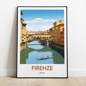 Florencia | Impresión de cartel de viaje | Ilustración de Italia | Recuerdo de viaje de Florencia