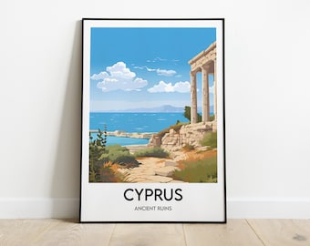 Cyprus travel poster - framed Mediterranean wall art