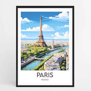 PÓSTER DE PARÍS - Póster de viaje minimalista - Decoración del hogar - Póster de Francia - París - Torre Eiffel