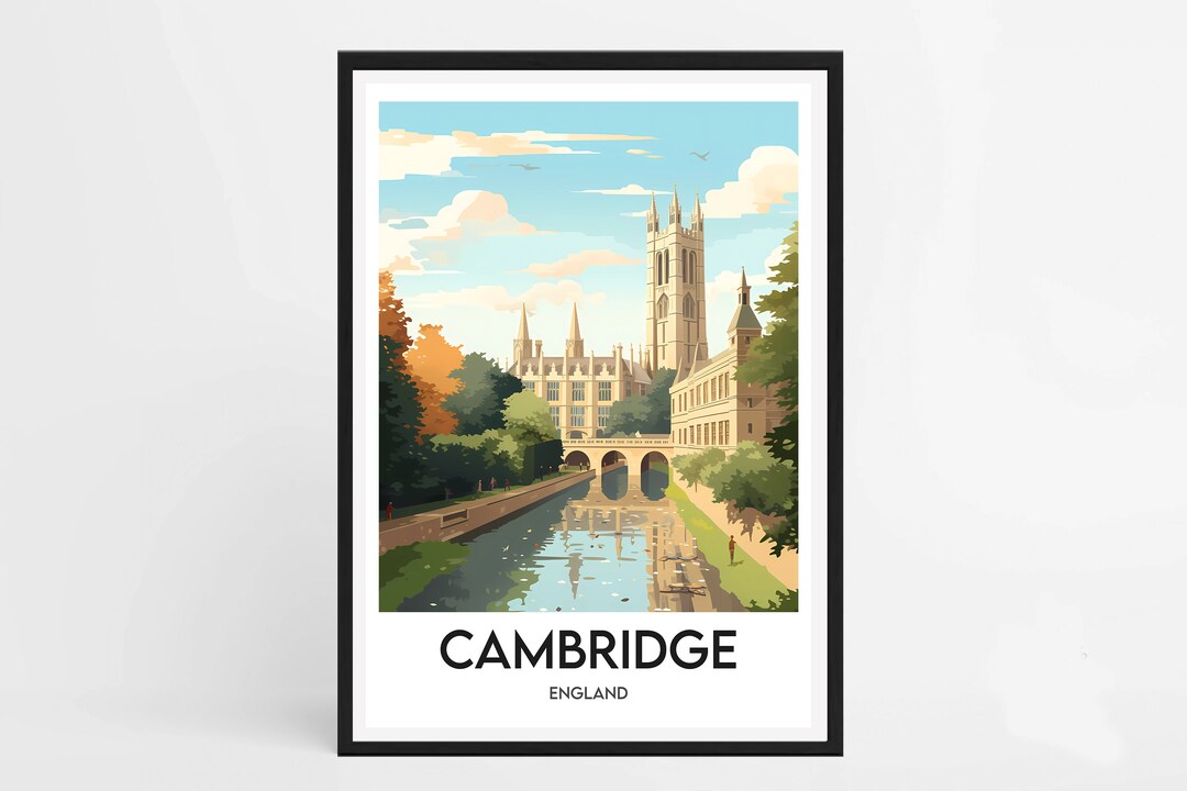 CAMBRIDGE POSTER Minimalist Travel Poster Interior Decoration Cambridge