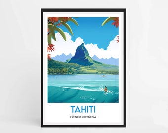 Tahiti poster - French Polynesia poster - French Polynesia souvenir