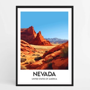 Nevada Poster - Nevada Travel Poster - Tourism Poster - Home Decor - United States Poster