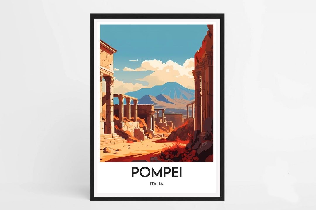Pompeii Framed Poster Pompeii Frame Illustration Pompeii Italy Frame