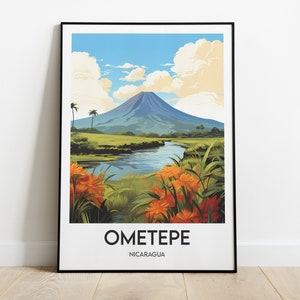 Ometepe Nicaragua Poster: Künstlerische Illustration - Reisedekoration Bild 1