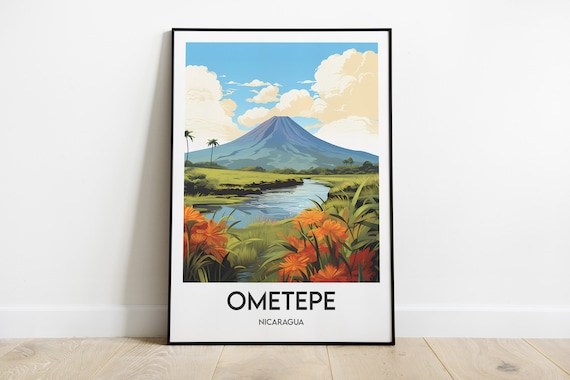 Poster Ometepe Nicaragua : Illustration Artistique - Décor Voyage