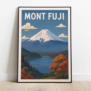 Poster del Monte Fuji, Giappone | Stampa retrò vintage | Arte murale con paesaggio zen | Regalo souvenir di viaggio in Giappone