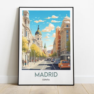 Madrid | Afiche | España | Impresión de Madrid | Ilustración | Regalo | Cartel mundial