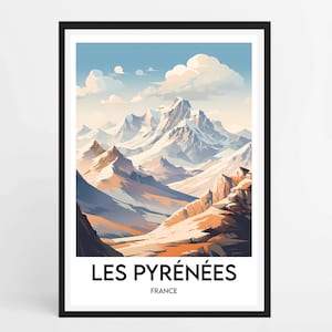 Framed poster The Pyrenees | Frame The Pyrenees | Illustration The Pyrenees | Framed poster The Pyrenees France