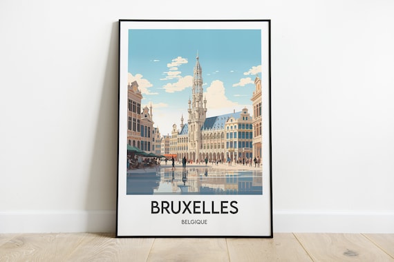 Affiche Bruxelles : Art de Voyage Rétro (Décoration Murale)
