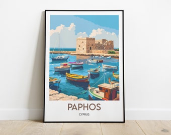 Pôster de Pafos: Decoração de parede para viagem ao Chipre