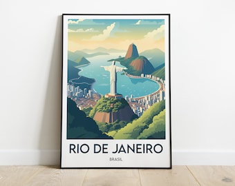 Minimalistisches Rio-de-Janeiro-Poster – Wanddekoration für Brasilien