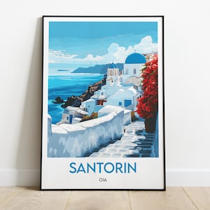 Santorini Poster - Santorini Travel Poster - Greece Poster - Santorini Wall Decor - Oia Poster