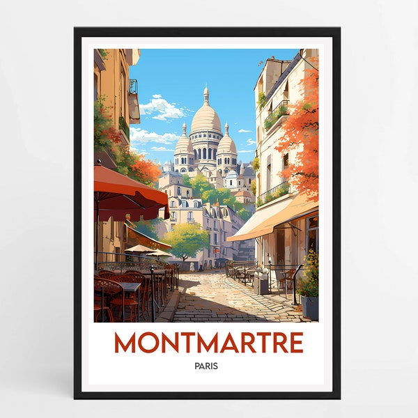 Montmartre poster - Minimalist illustration of Montmartre - France travel poster - Interior wall decoration - Montmartre poster