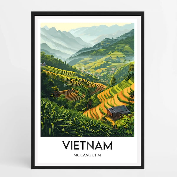 Affiche Vietnam - Affiche de voyage Vietnam - Décoration d'intérieur - Affiche Mu Cang Chai Vietnam