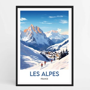 Framed poster The Alps | Travel poster frame The Alps | Illustration The Alps | France frame poster