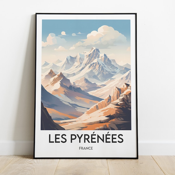 Les Pyrénées France - Affiche Poster Print - Artwork illustration